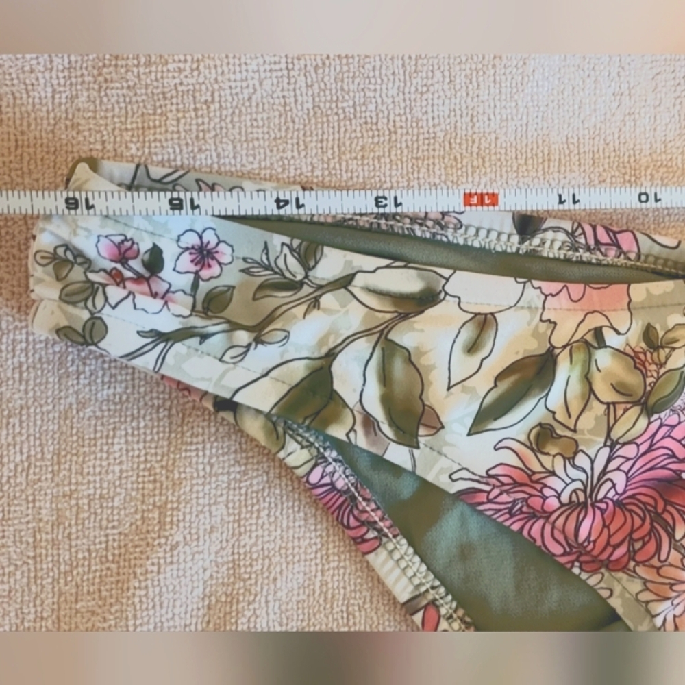 Mossimo Supply Co. Floral Bikini Bottom In Pink and Green (Size L) - Picture 10 of 11